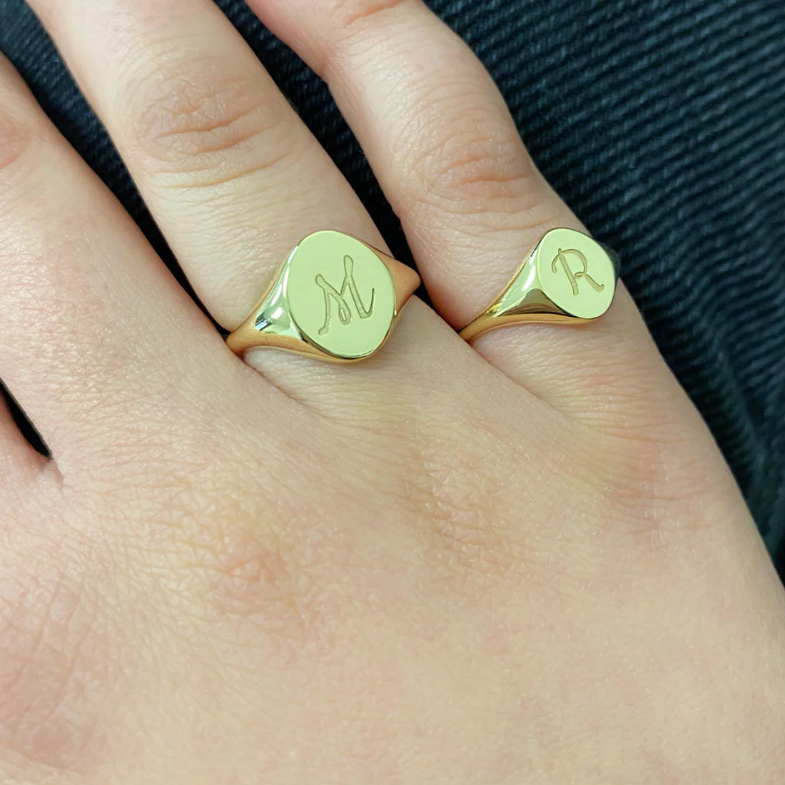 Petite Oval Signet Ring - Image 5